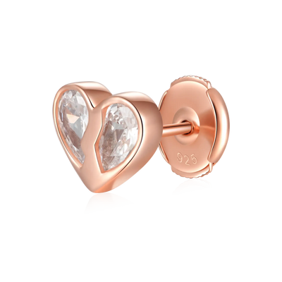 S925 Radiant Hearts Entwined Stud Earrings