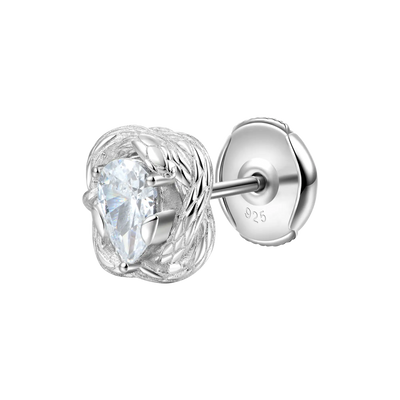 S925 Coiled Snake Stud Earrings