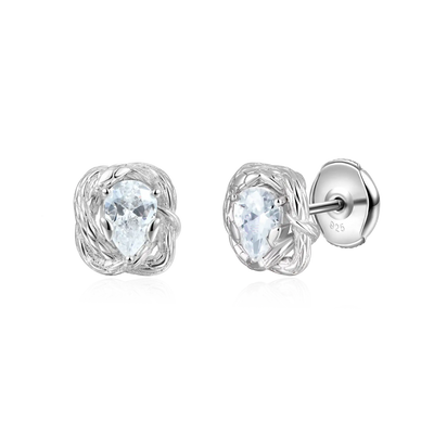 S925 Coiled Snake Stud Earrings