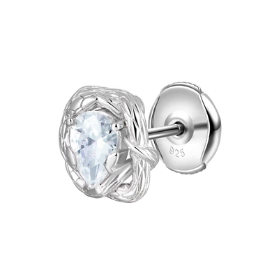 S925 Coiled Snake Stud Earrings