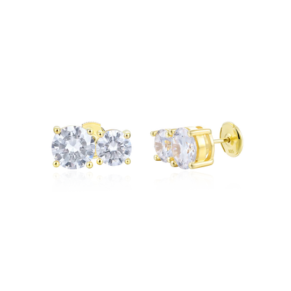 Moissanite Toi et Moi Stud Earrings – Twin Rounds