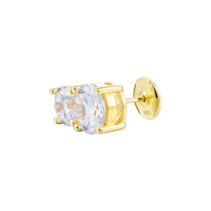 Moissanite Toi et Moi Stud Earrings – Twin Rounds
