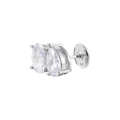 Moissanite Toi et Moi Stud Earrings – Oval & Pear