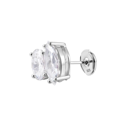 Moissanite Toi et Moi Stud Earrings – Oval & Marquise