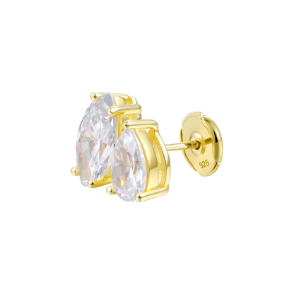 Moissanite Toi et Moi Stud Earrings – Marquise & Pear