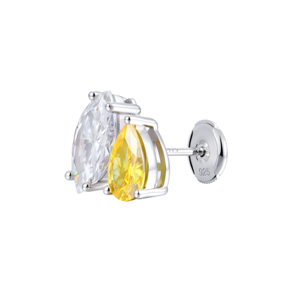 Moissanite Toi et Moi Stud Earrings – Marquise & Pear