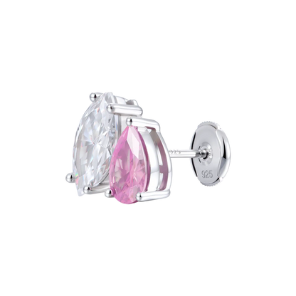Moissanite Toi et Moi Stud Earrings – Marquise & Pear