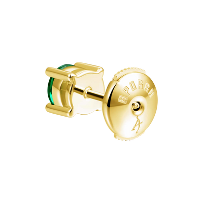 S925 Round Cut Stud Earring - Green