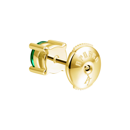 Moissanite Round Cut Stud Earring - Green