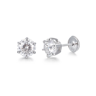 Boucle d'oreille à tige taille portugaise