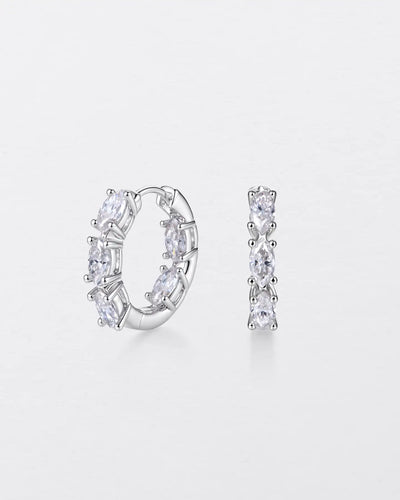 Boucle d'oreille créole rayée noire & blanche