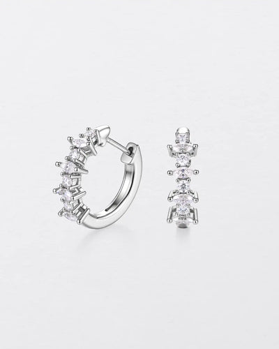 Marquise & Round Cut Hoop Earrings