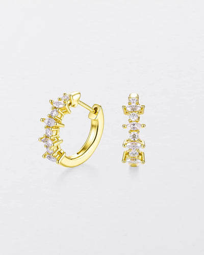 Marquise & Round Cut Hoop Earrings