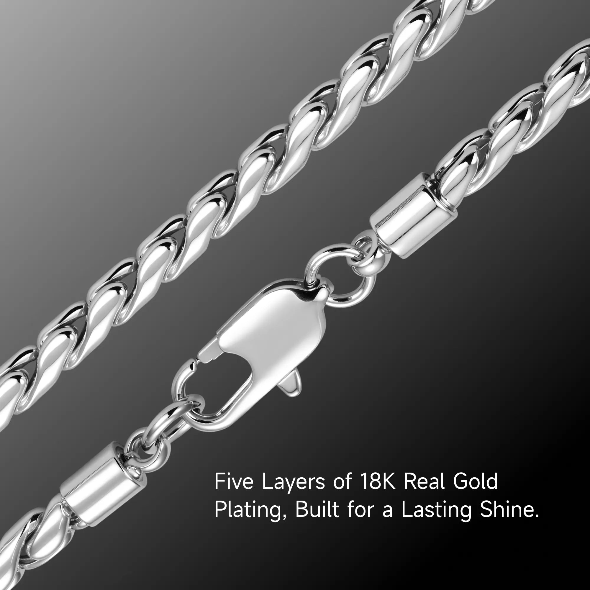 3,5 mm Catena franco - oro bianco