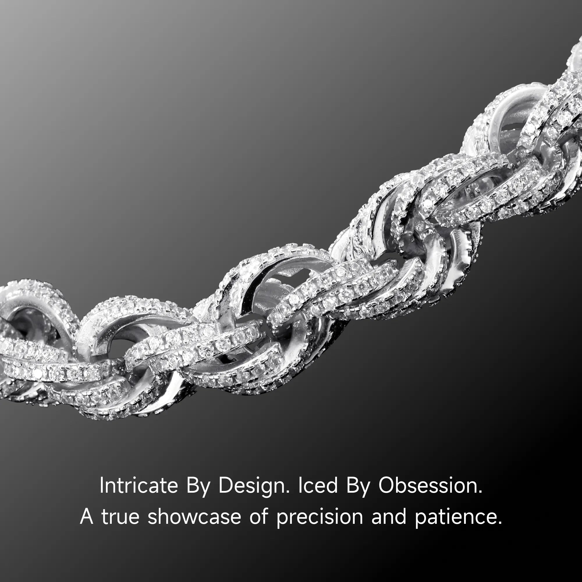 Moissanite Fully Iced Rope Chain - 8mm