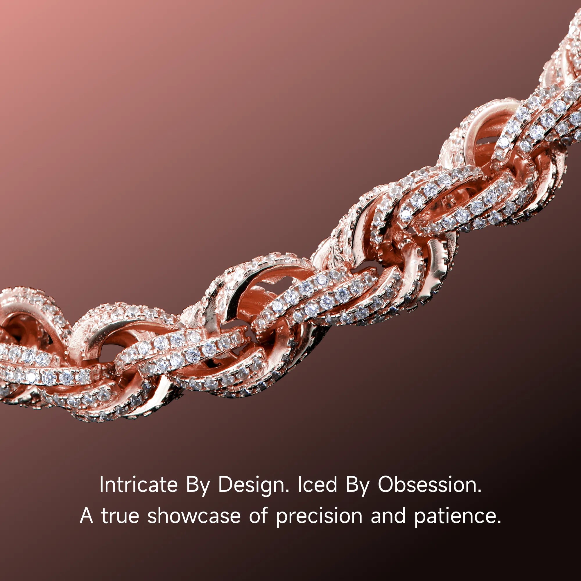 Moissanite Fully Iced Rope Chain - 8mm