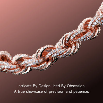 Moissanite Iced Rope Chain - 8mm