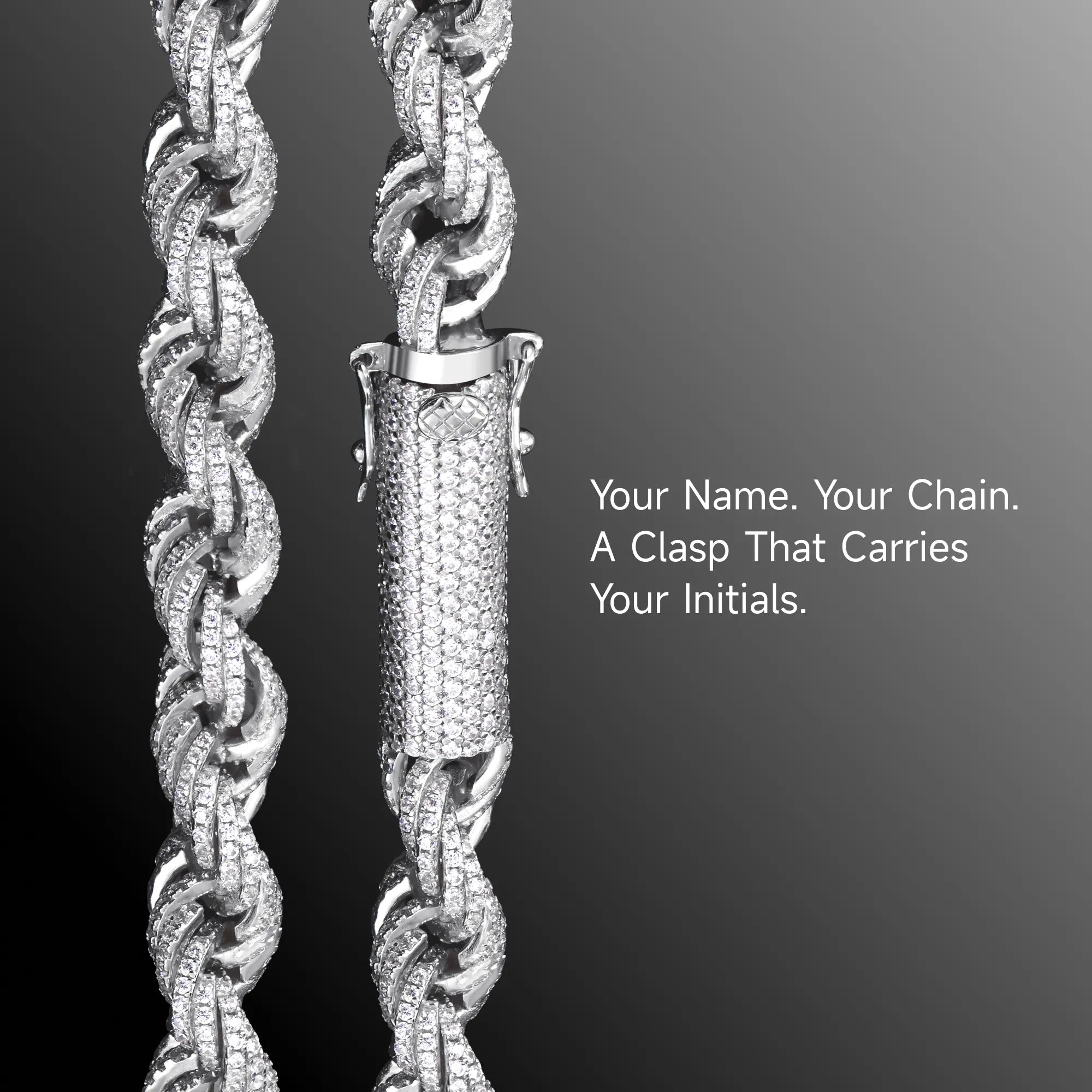 Moissanite Fully Iced Rope Chain - 8mm