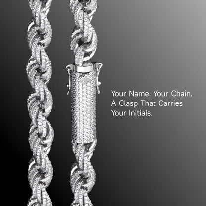 Moissanite Fully Iced Rope Chain - 8mm