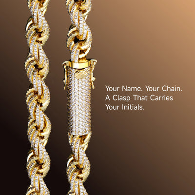 Moissanite Iced Rope Chain - 8mm
