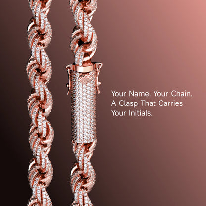 Moissanite Fully Iced Rope Chain - 8mm