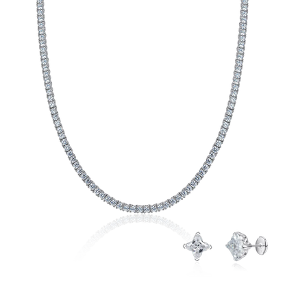 Sweet Edge Iced Chain & Earring Set