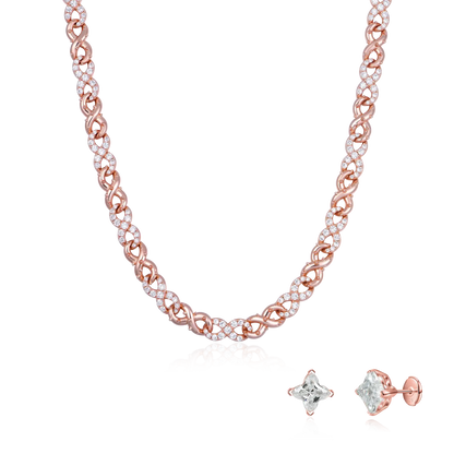 Infinity Thorn Chain & Clover Earring Set