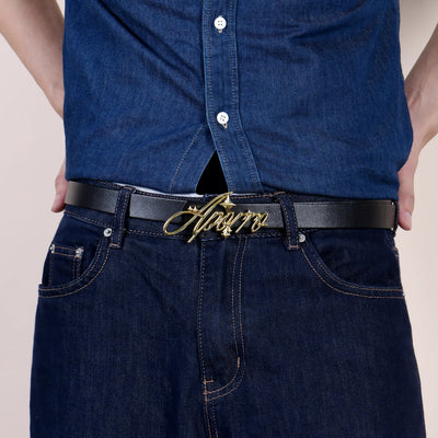 APORRO Holiday Script Gold Belt