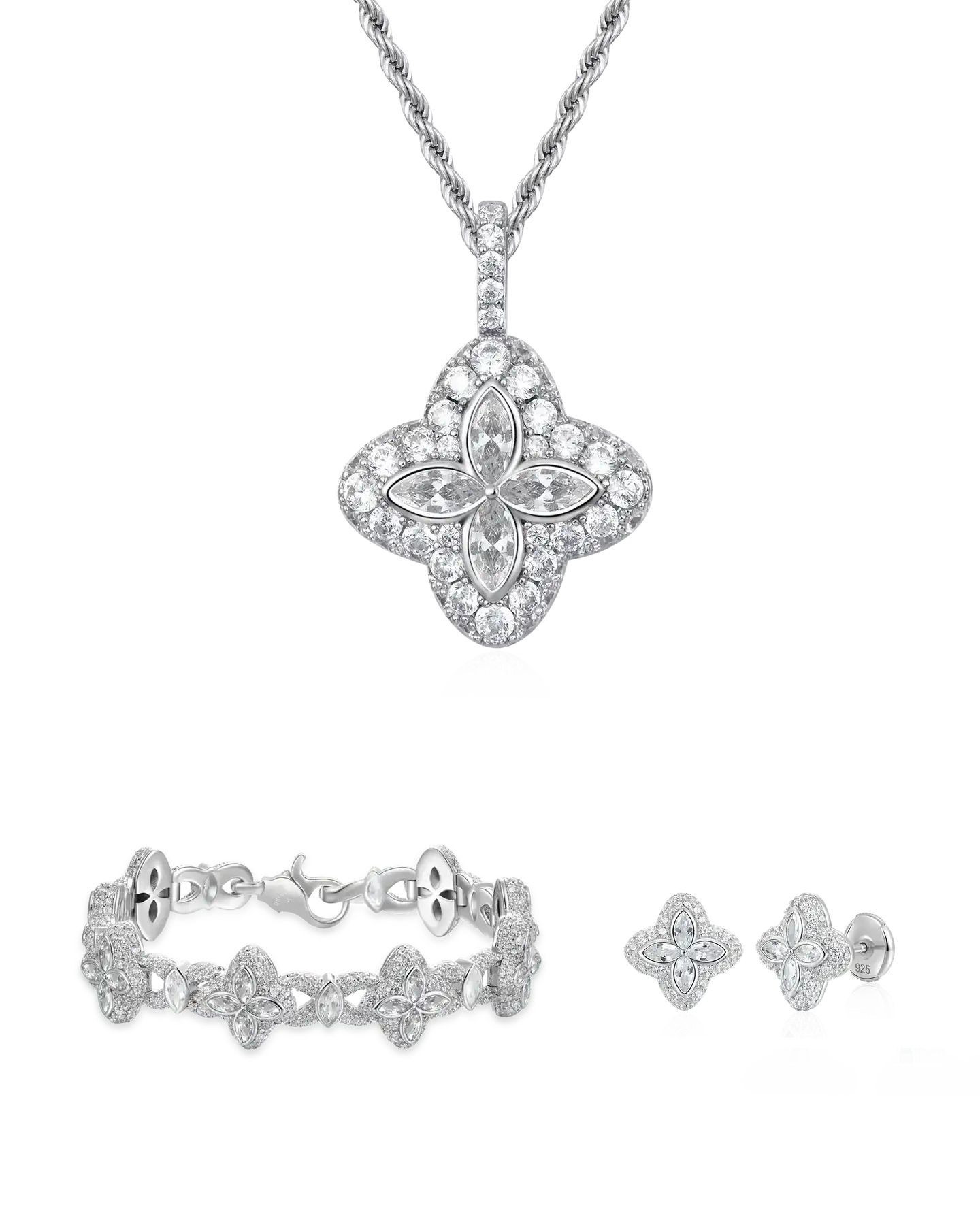Lucky Ice Clover Set - White Diamond