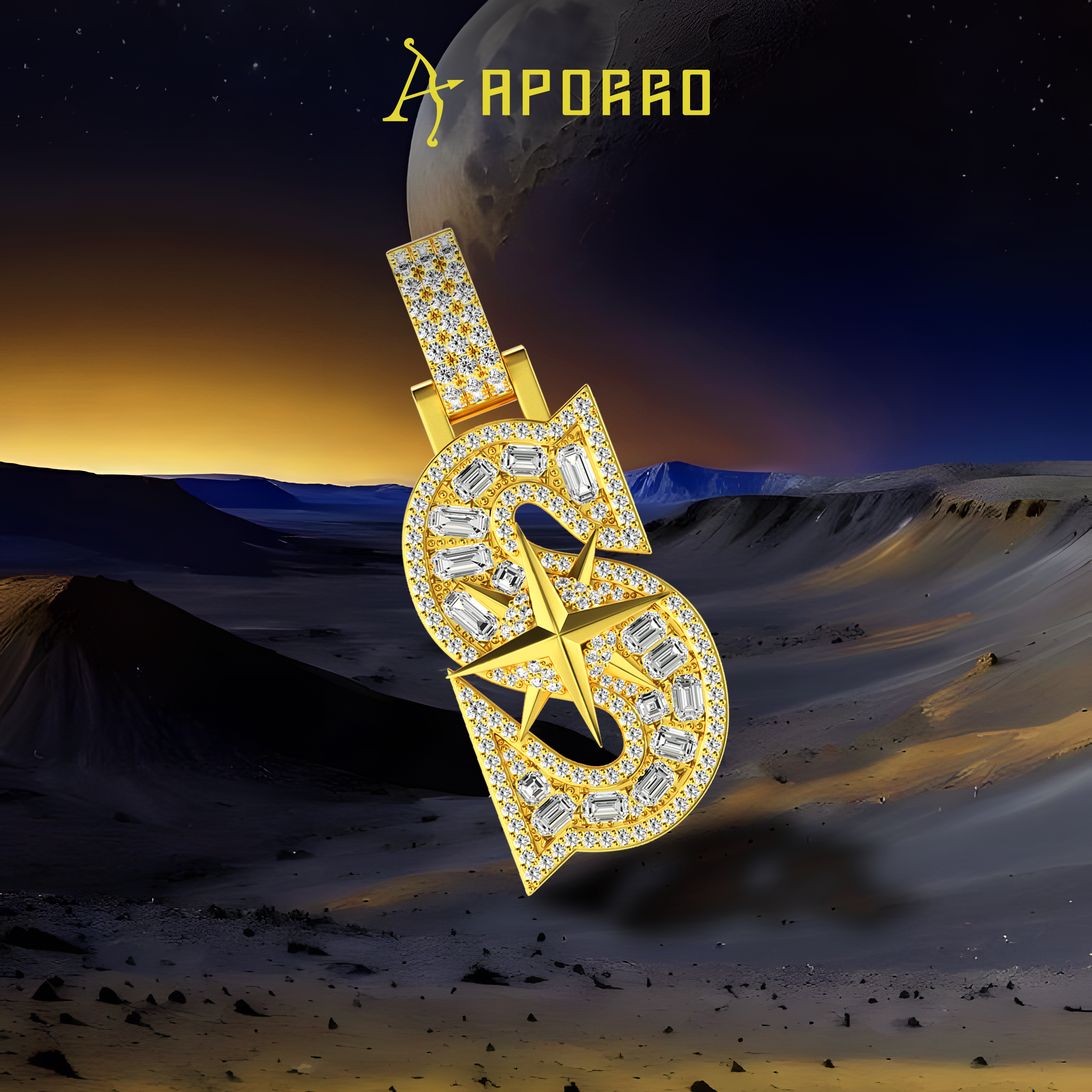 30MM Star Font Pendant