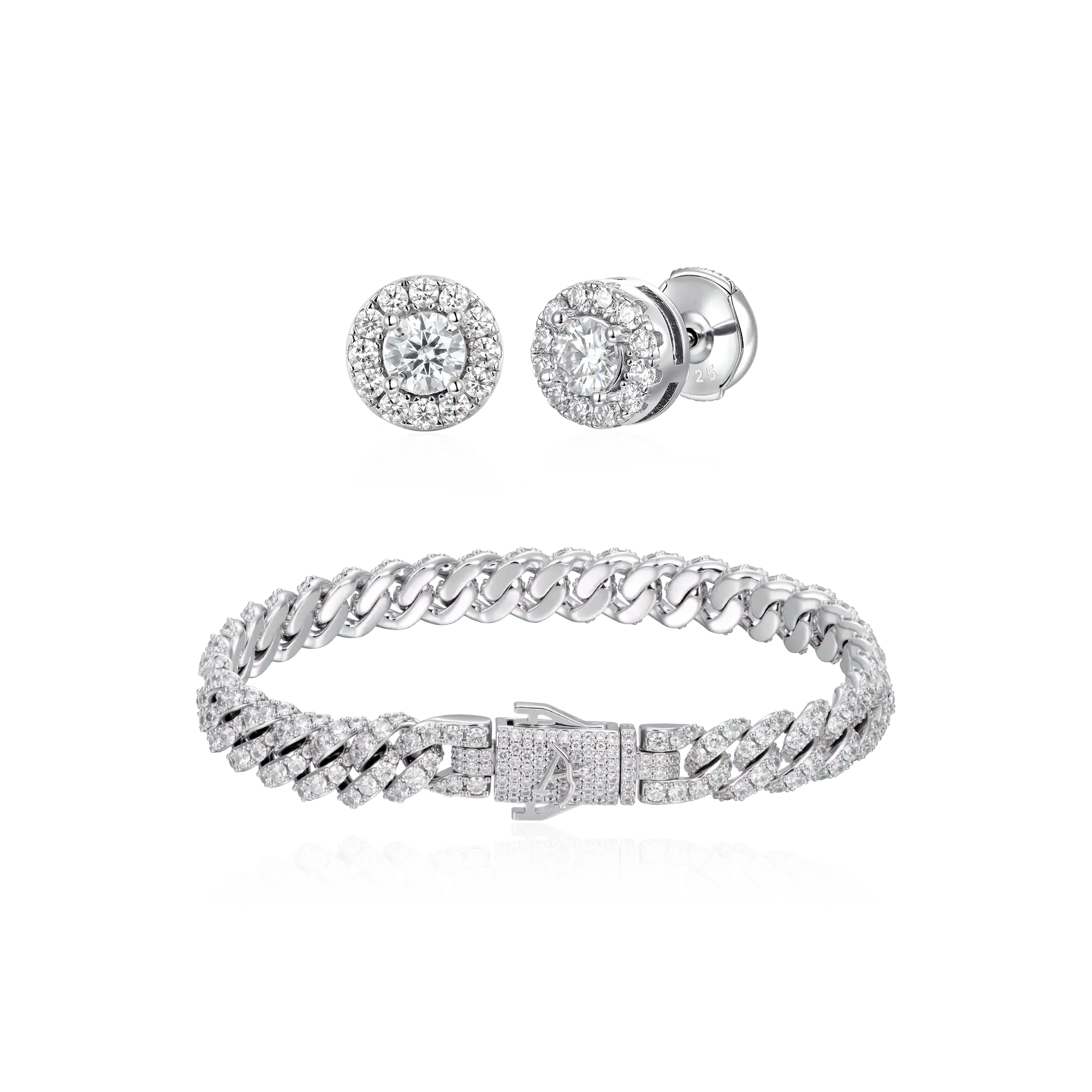Halo Sparkle Earrings & Bracelet Set