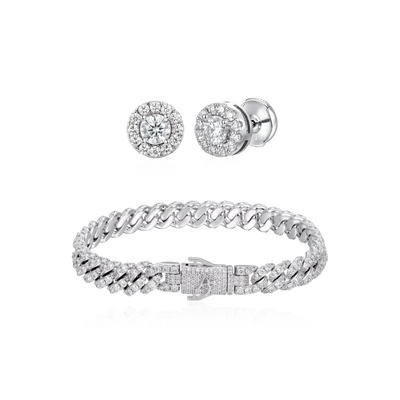 Halo Sparkle Earrings & Bracelet Set