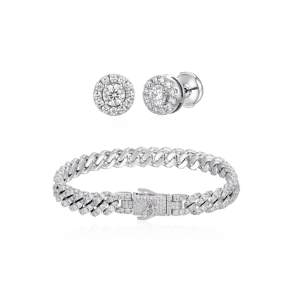 Halo Sparkle Earrings & Bracelet Set