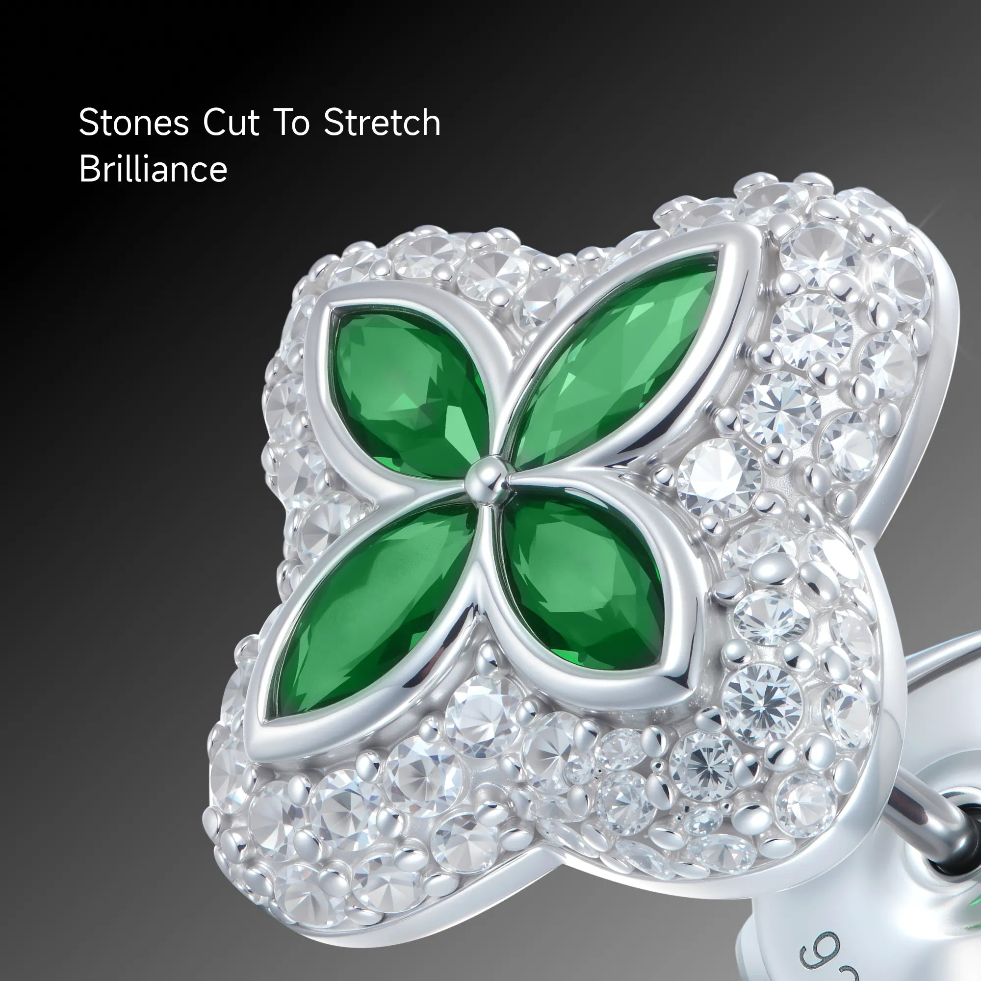 Iced Luminous Clover Earrings