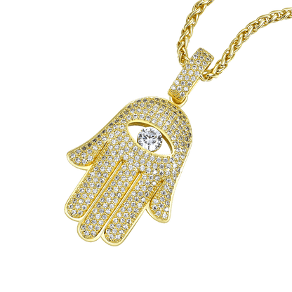 Moissanite Hamsa Anhänger