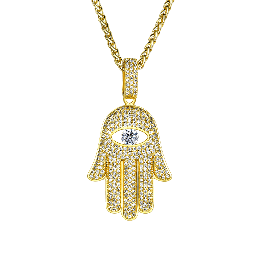 Ciondolo Hamsa moissanite