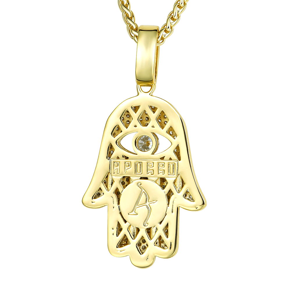 Colgante de hamsa moissanite