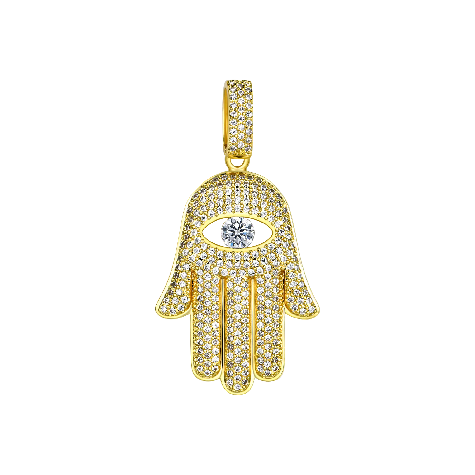 Colgante de hamsa moissanite