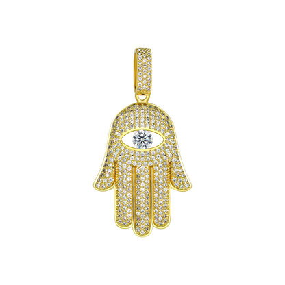 Colgante de hamsa moissanite