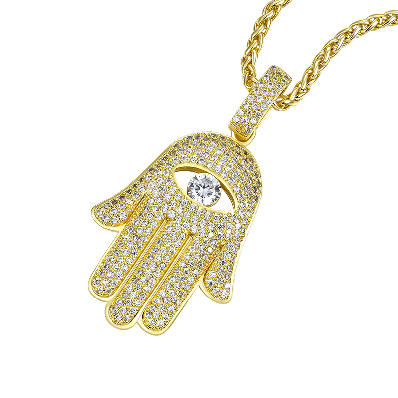 Iced out hamsa pendant online