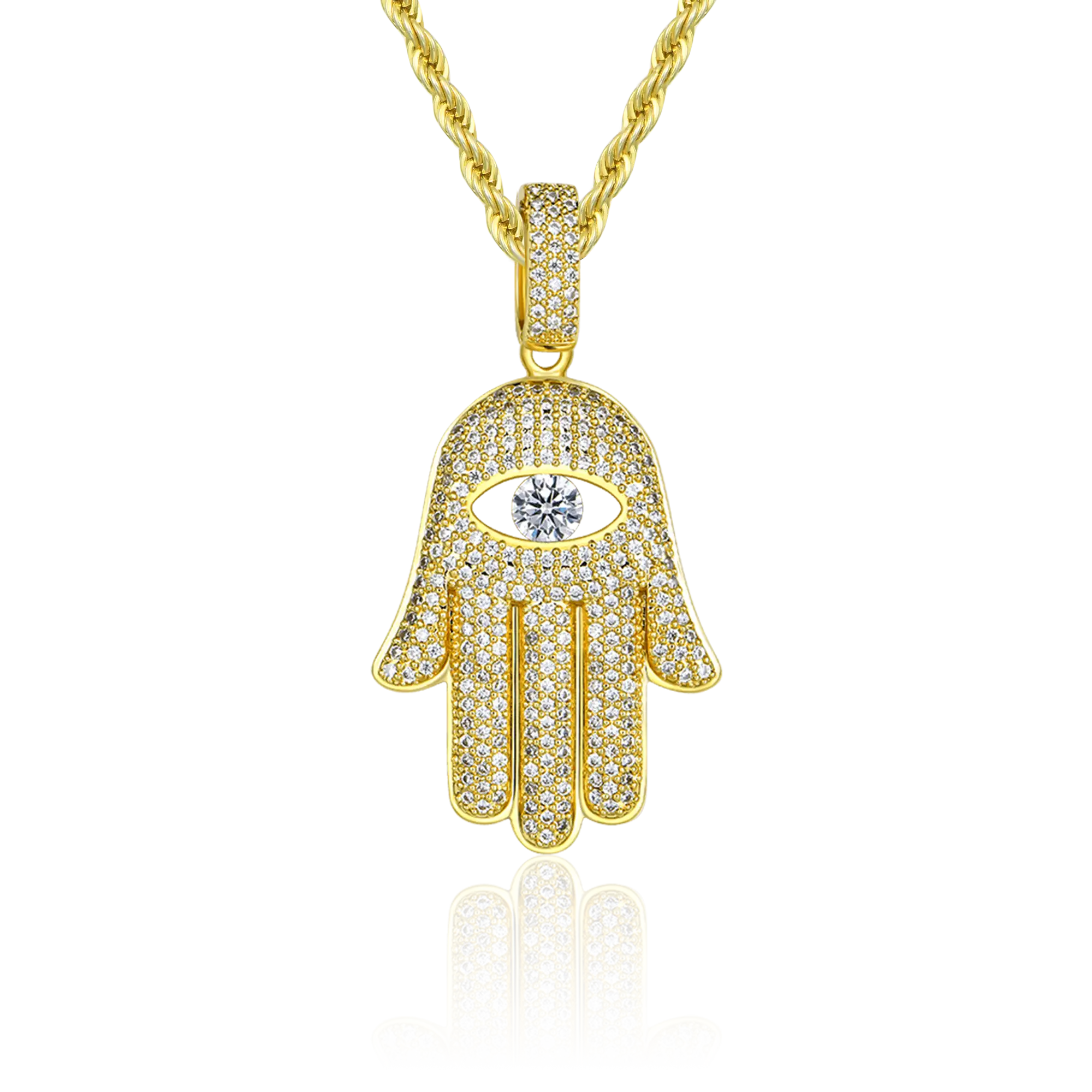 Iced Hamsa Pendant