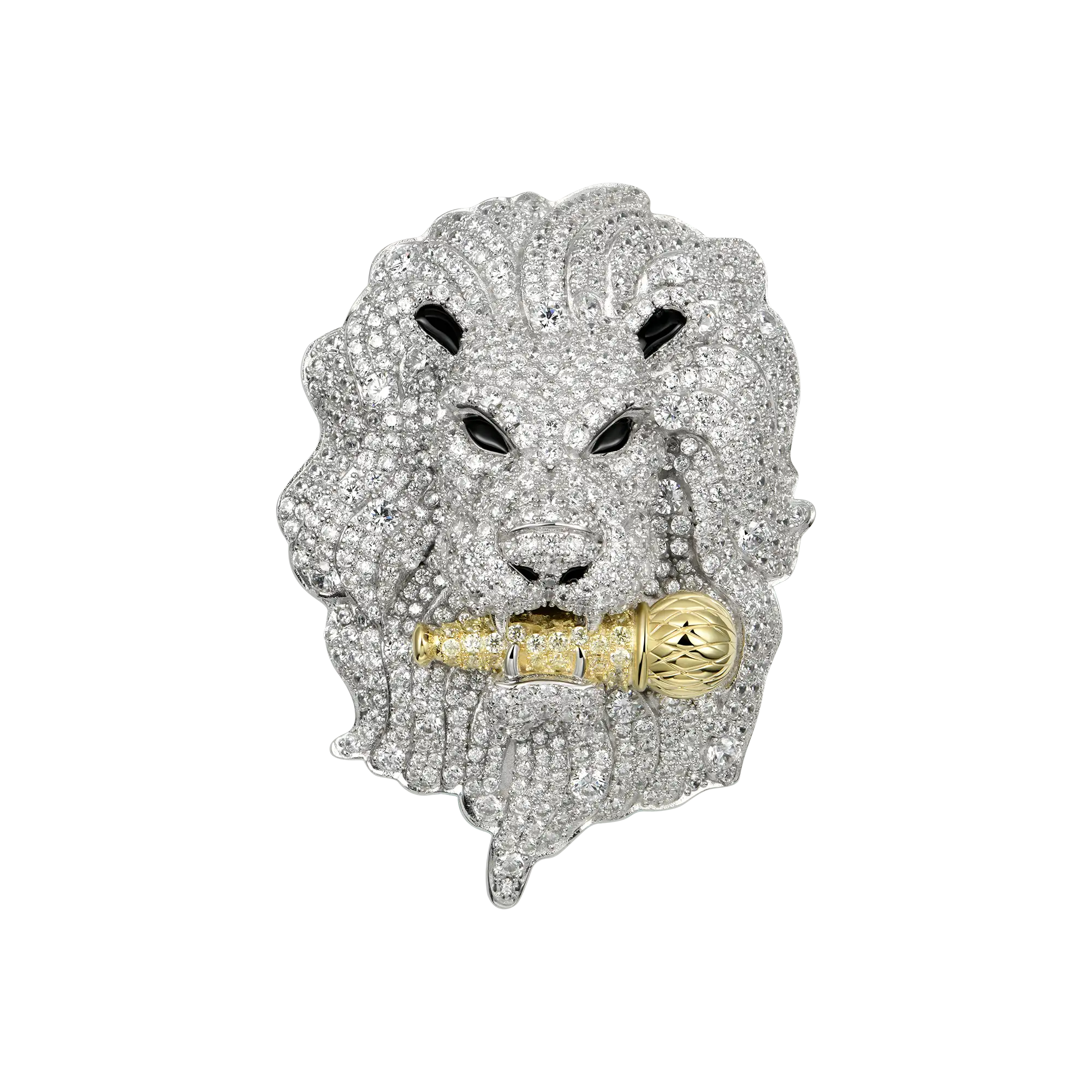 Iced Roaring Lion Pendant