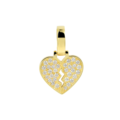 Women's Solid 18K 0.206ctw Diamond Broken Heart Pendant - Micro