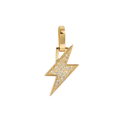 Solide 18k 0,107ctw Diamond Lightning Pendentif - Micro