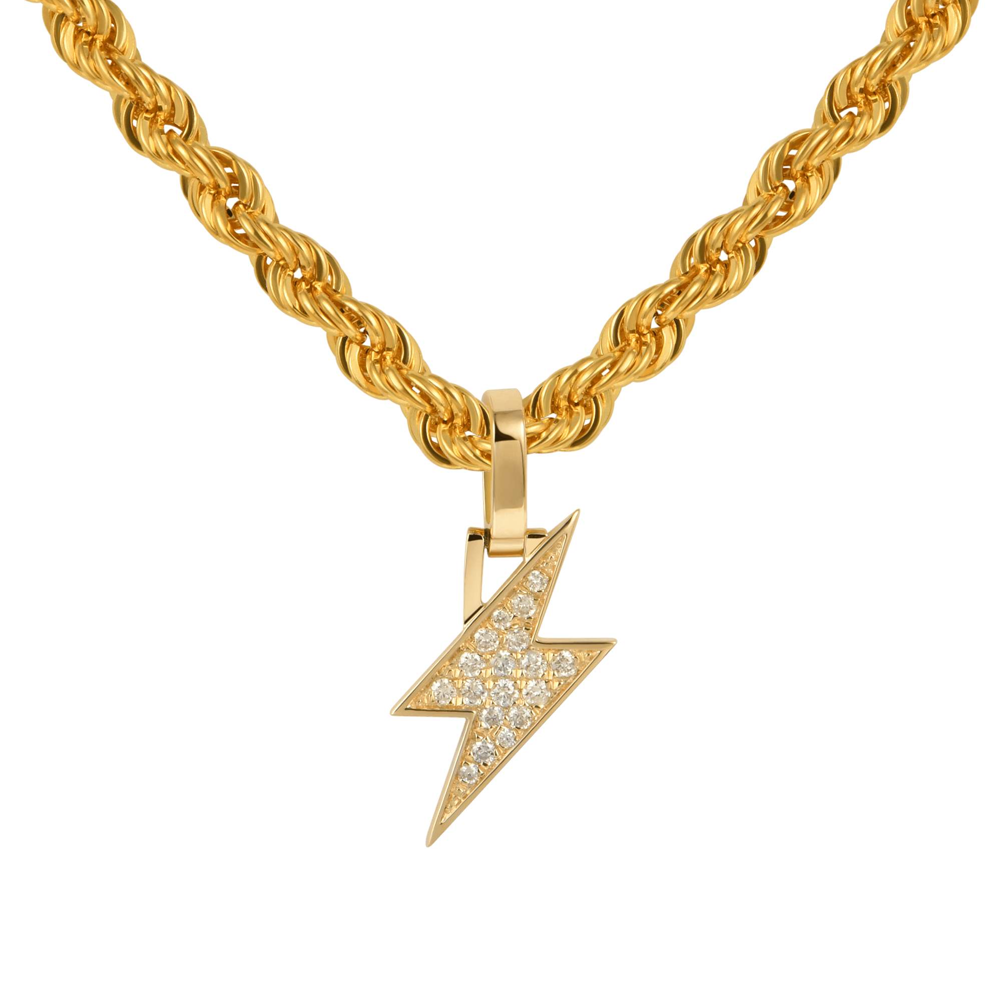 18K Gold massif 0,107ctw Diamond Lightning Pendentif - Micro