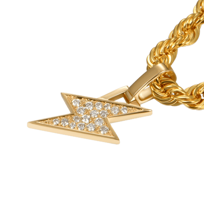 Women's Solid 18K 0.107ctw Diamond Lightning Pendant - Micro