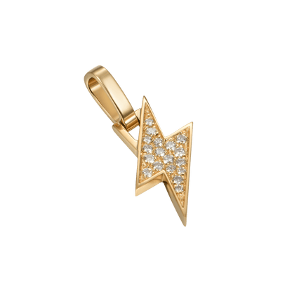 Gold de oro de 18k 0.107ctw Diamond Lightning Pendse - Micro