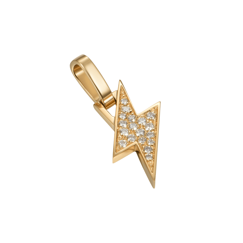 18K Solid Gold Diamond Lightning Pendant - Men's & Women's Jewelry - APORRO