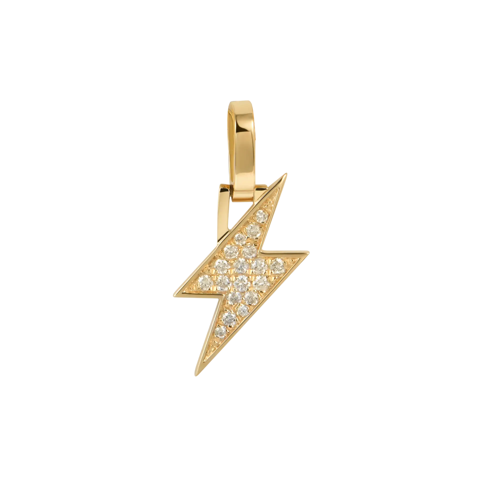 18K Gold massif 0,107ctw Diamond Lightning Pendentif - Micro