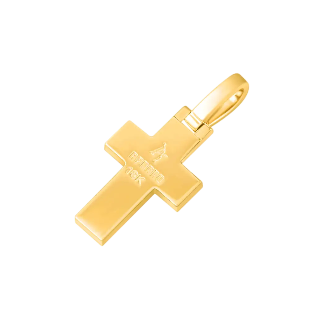 Pendentif croix en diamant en or solide 18K pour femmes - micro